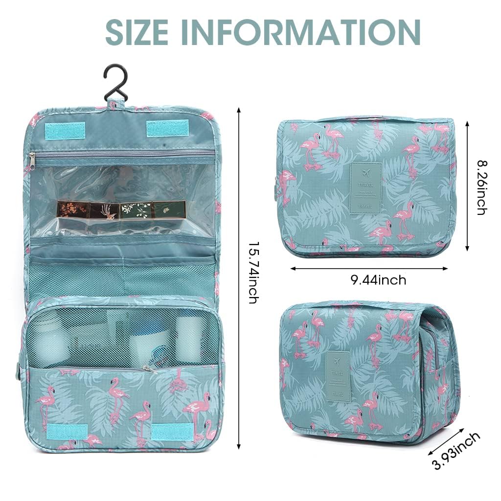 ZIBUYU Travel Cosmetic Pouch Hangable Cosmetic Organizer for Women Makeup Bag Printed Cosmetic Box Girls Cosmetic Pouch for Toiletries, Cosmetics, Skin Care Product, Makeup Brushes-Blue Flamingo ZIBUYU Travel Cosmetic Pouch Hangable Cosmetic Organizer for Women Makeup Bag Printed Cosmetic Box Girls Cosmetic Pouch for Toiletries, Cosmetics, Skin Care Product, Makeup Brushes-Blue Flamingo